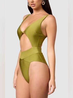 Gold Cutout One-Piece Swimsuit